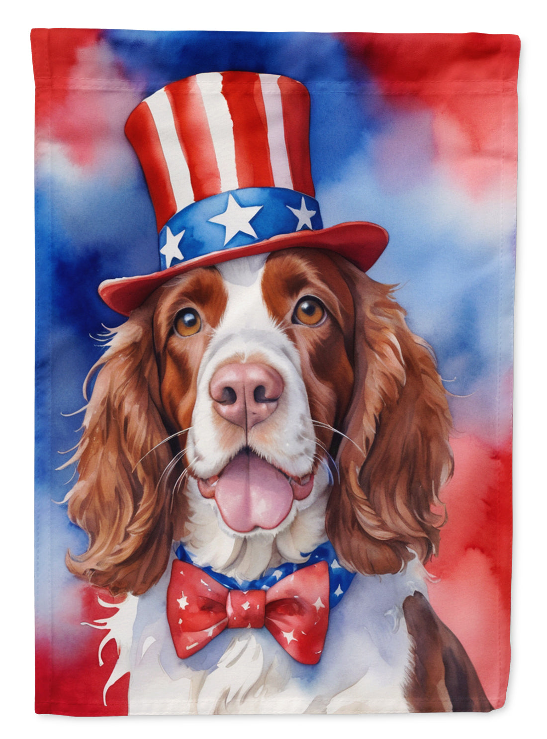 Buy this Welsh Springer Spaniel Patriotic American Garden Flag