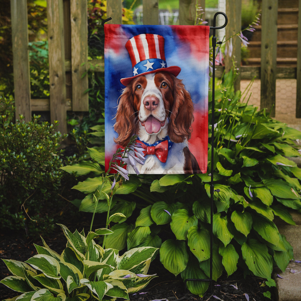 Buy this Welsh Springer Spaniel Patriotic American Garden Flag