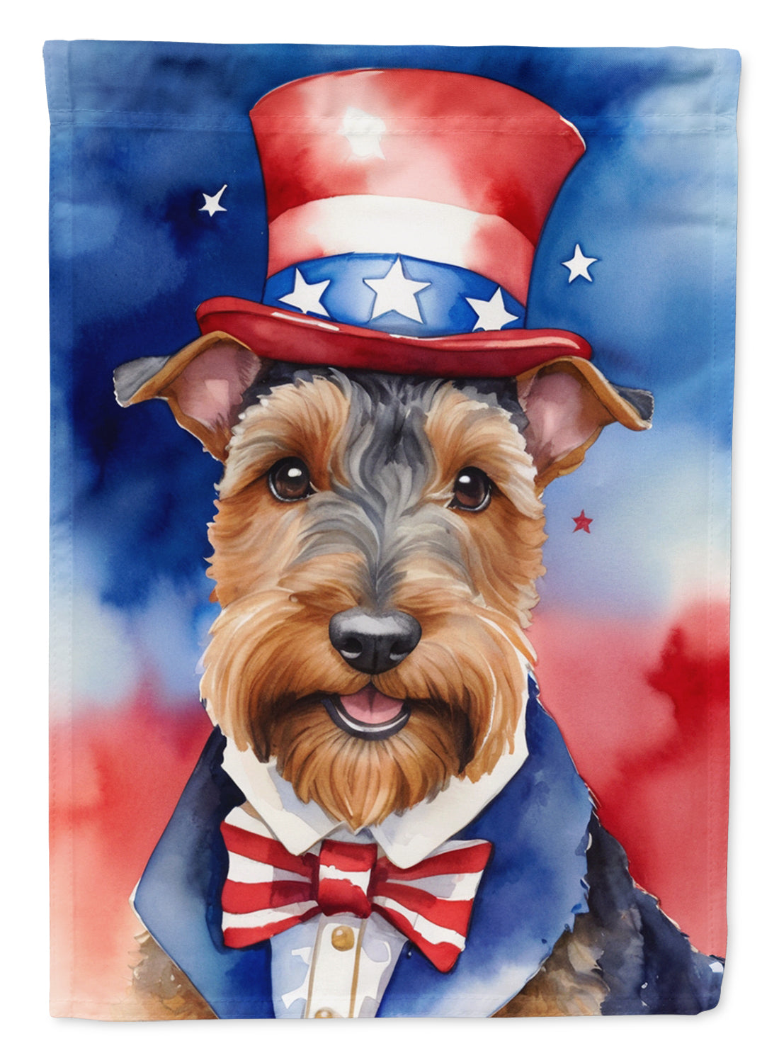 Buy this Welsh Terrier Patriotic American House Flag