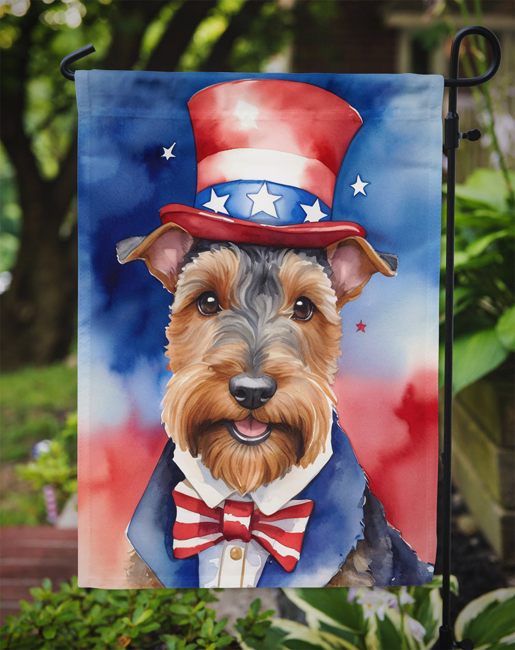 Welsh Terrier Patriotic American Garden Flag