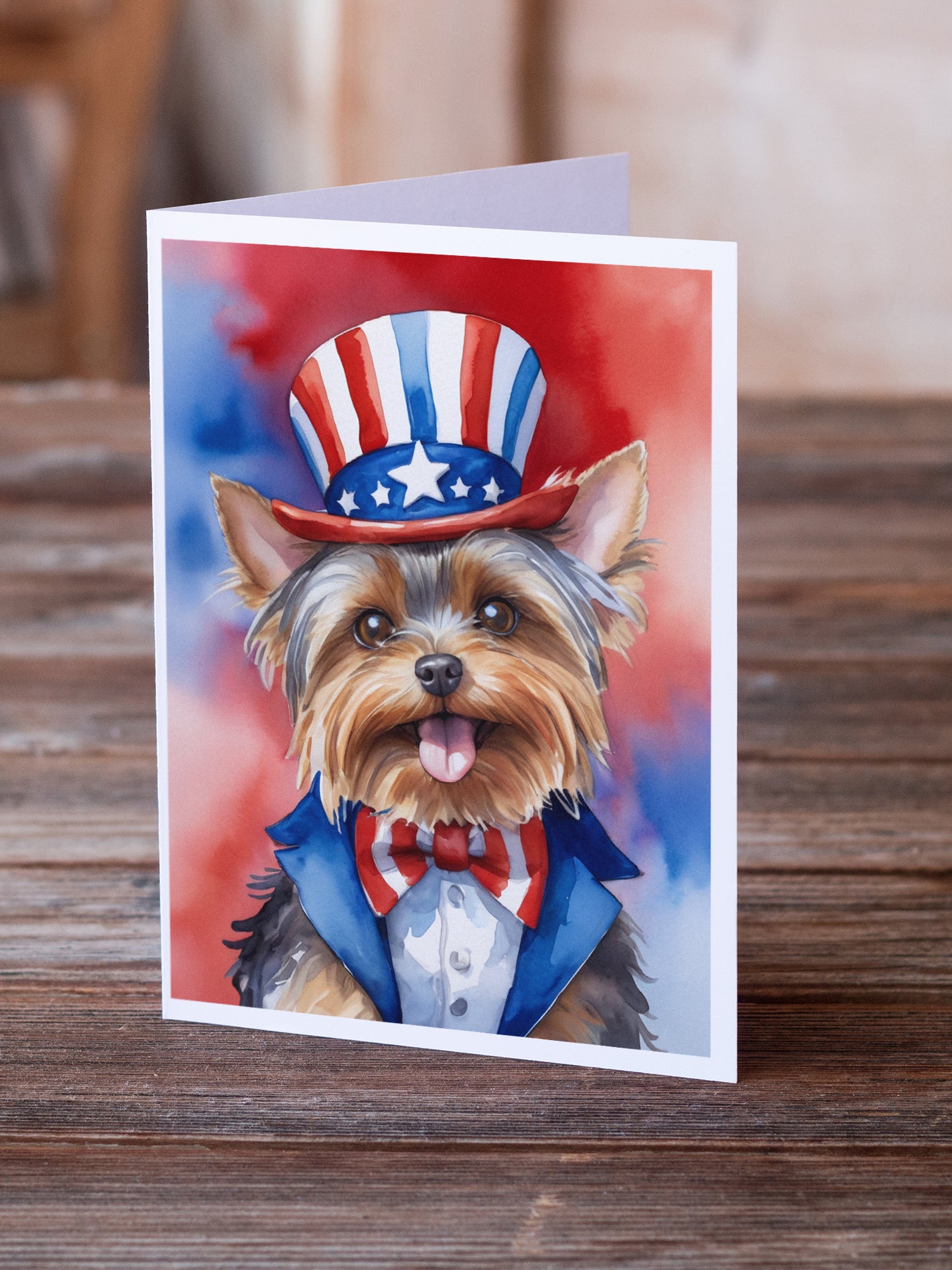 Buy this Yorkshire Terrier Patriotic American Greeting Cards Pack of 8