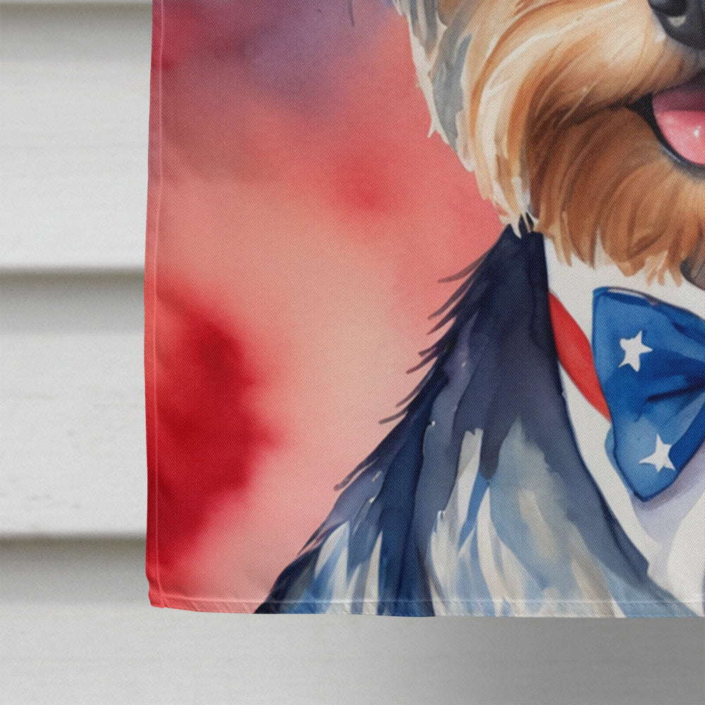 Yorkshire Terrier Patriotic American House Flag