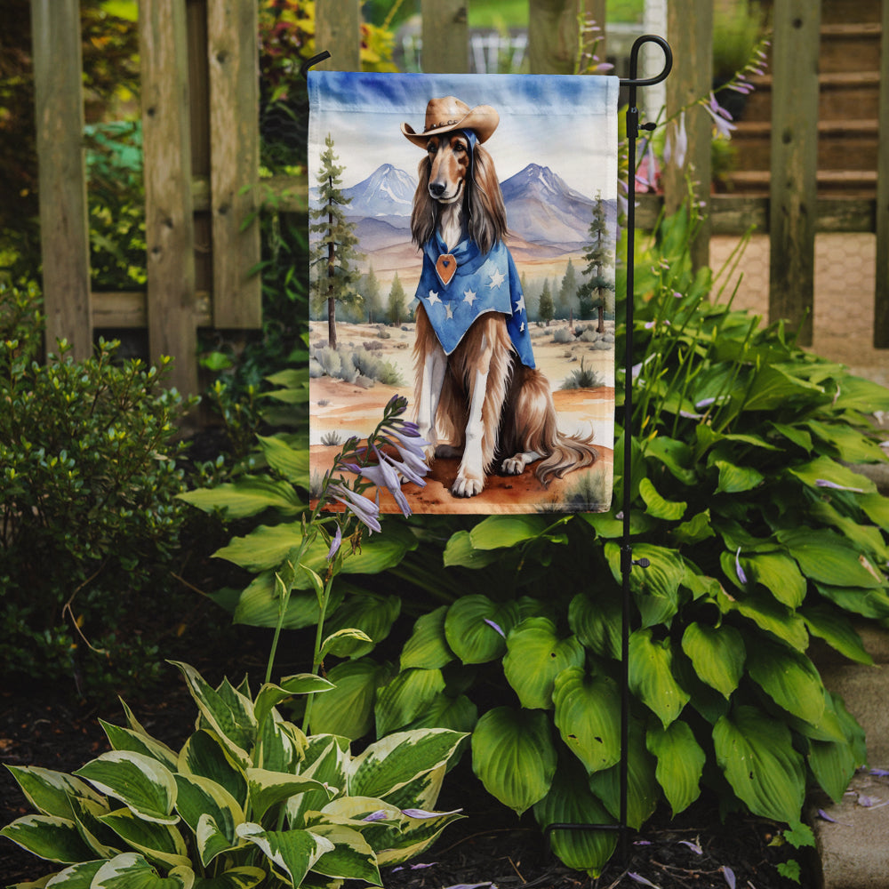 Afghan Hound Cowboy Welcome  Garden Flag