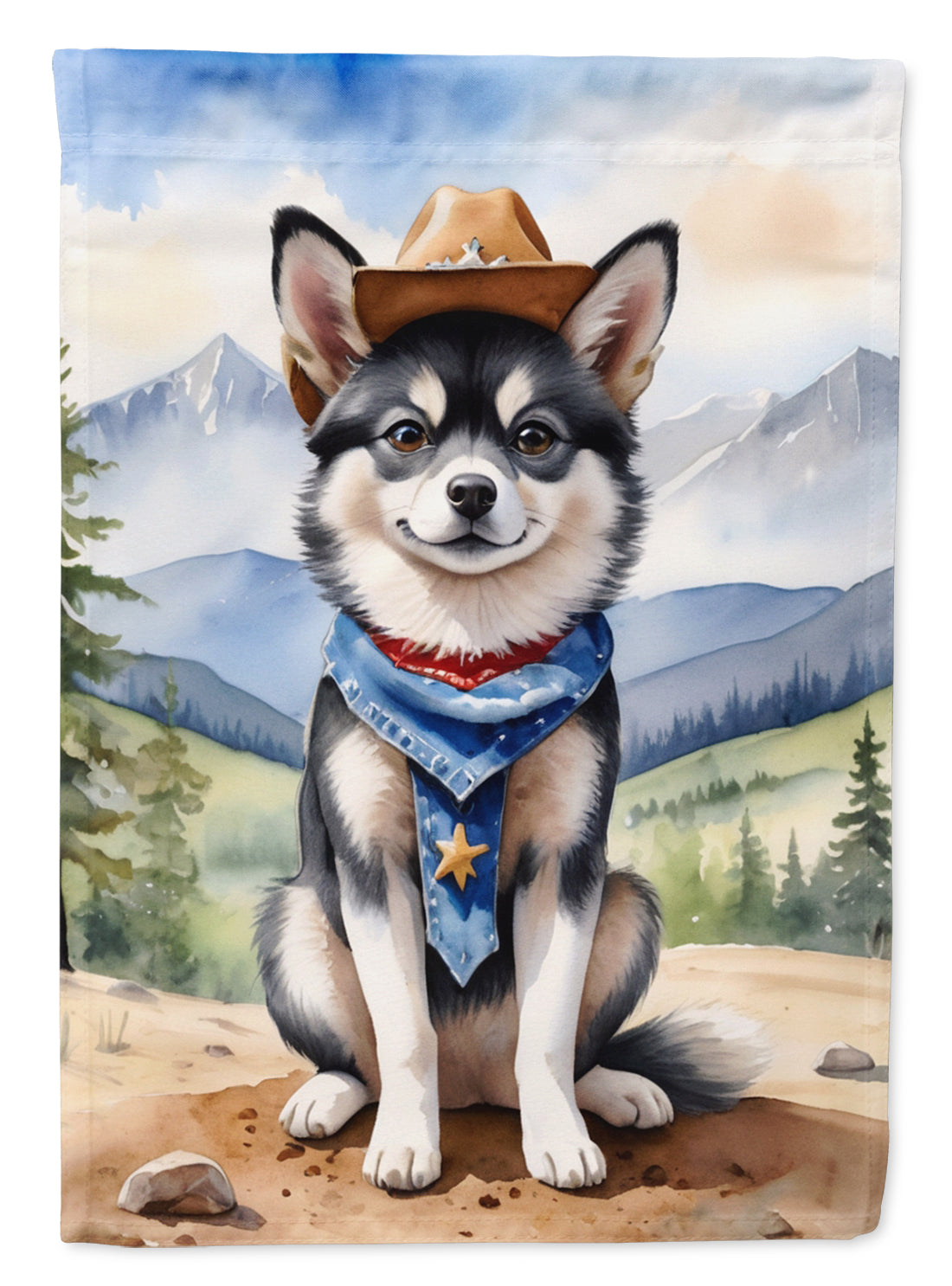 Buy this Alaskan Klee Kai Cowboy Welcome Garden Flag