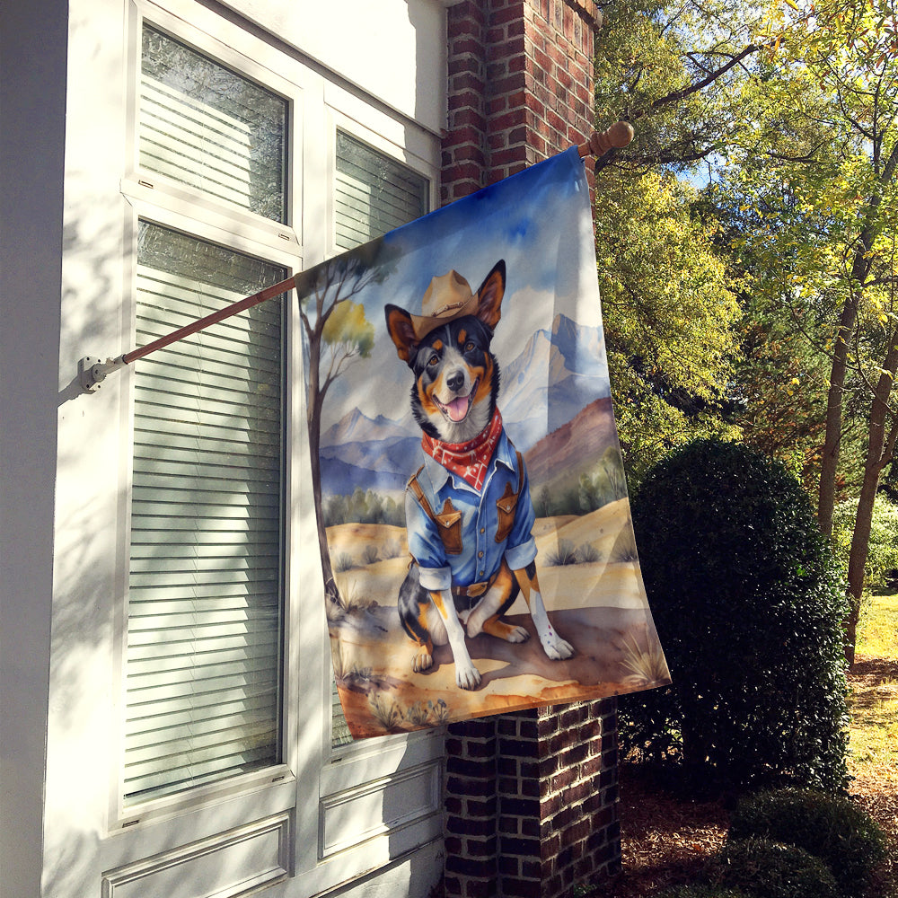 Australian Cattle Dog Cowboy Welcome House Flag