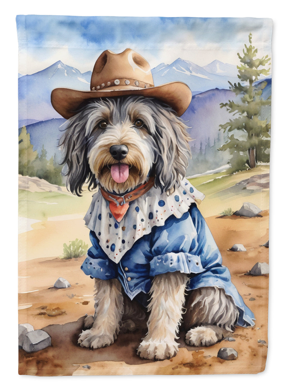 Buy this Bergamasco Sheepdog Cowboy Welcome House Flag