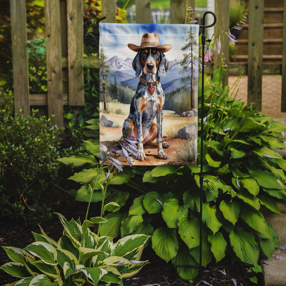 Bluetick Coonhound Cowboy Welcome Garden Flag