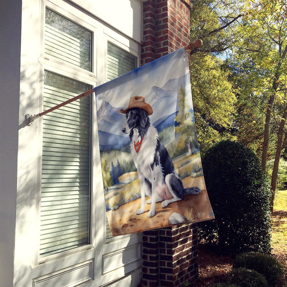 Borzoi Cowboy Welcome House Flag