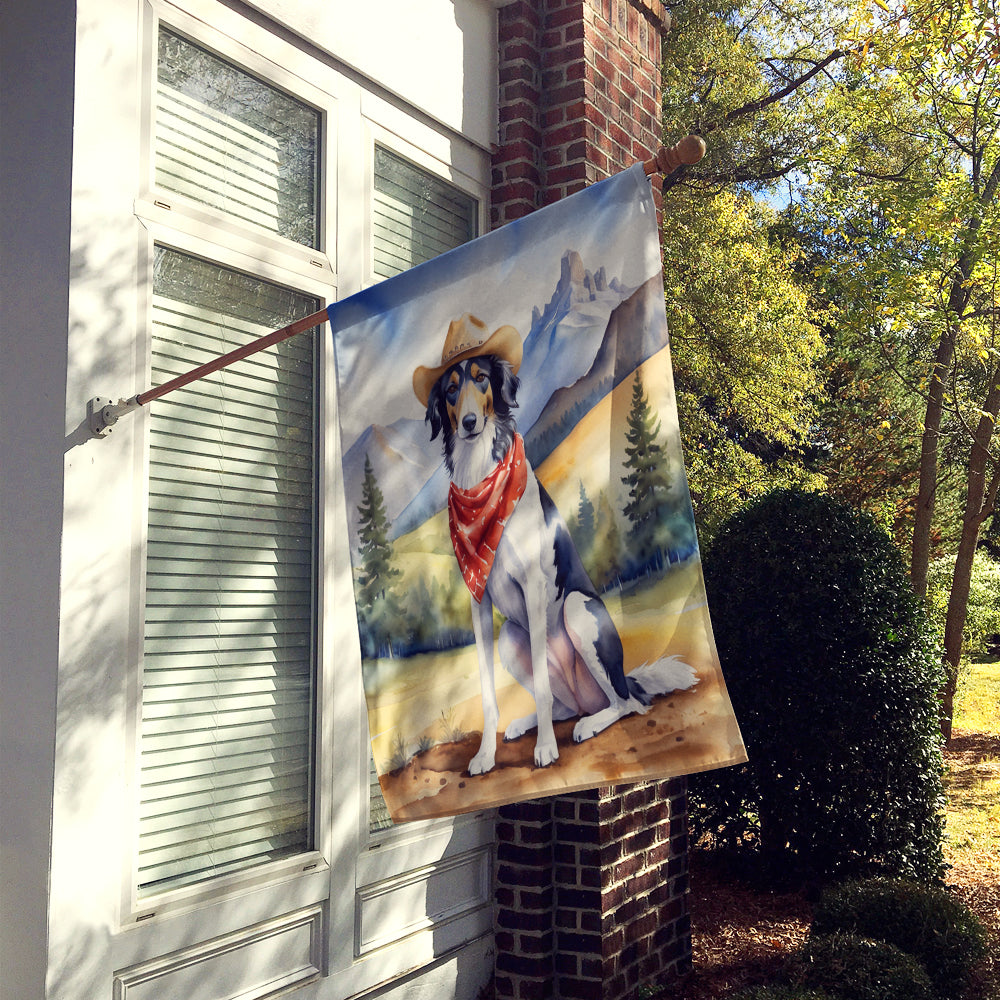 Borzoi Cowboy Welcome House Flag