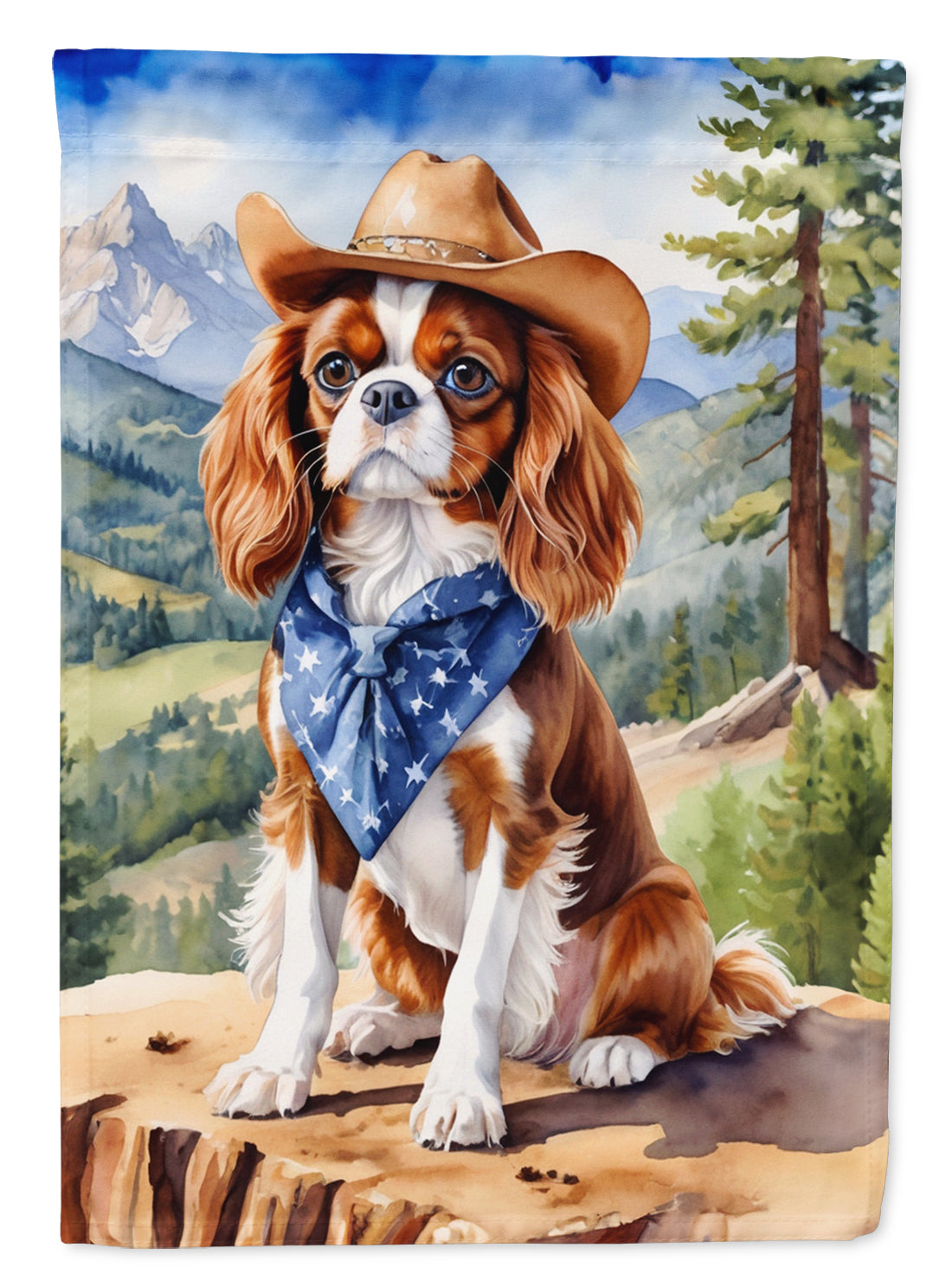 Buy this Cavalier Spaniel Cowboy Welcome Garden Flag