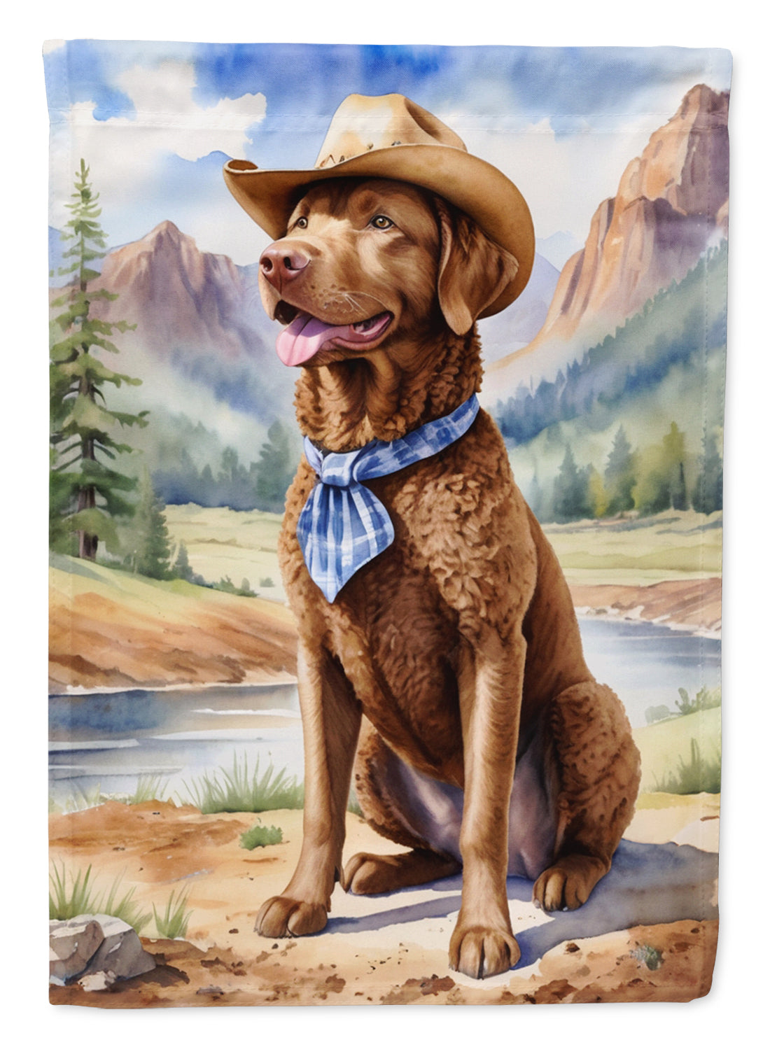 Buy this Chesapeake Bay Retriever Cowboy Welcome Garden Flag