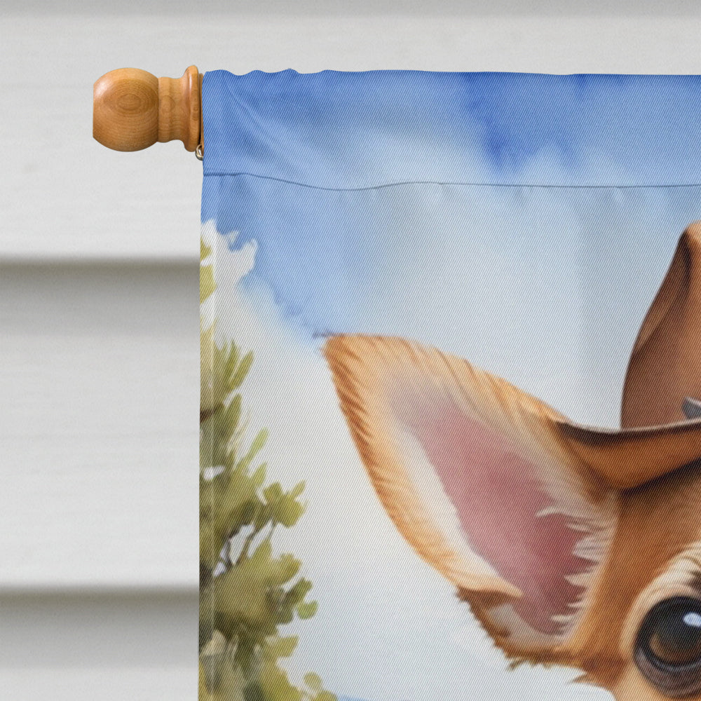 Chihuahua Cowboy Welcome House Flag