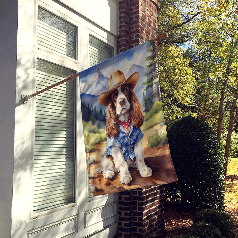 Cocker Spaniel Cowboy Welcome House Flag