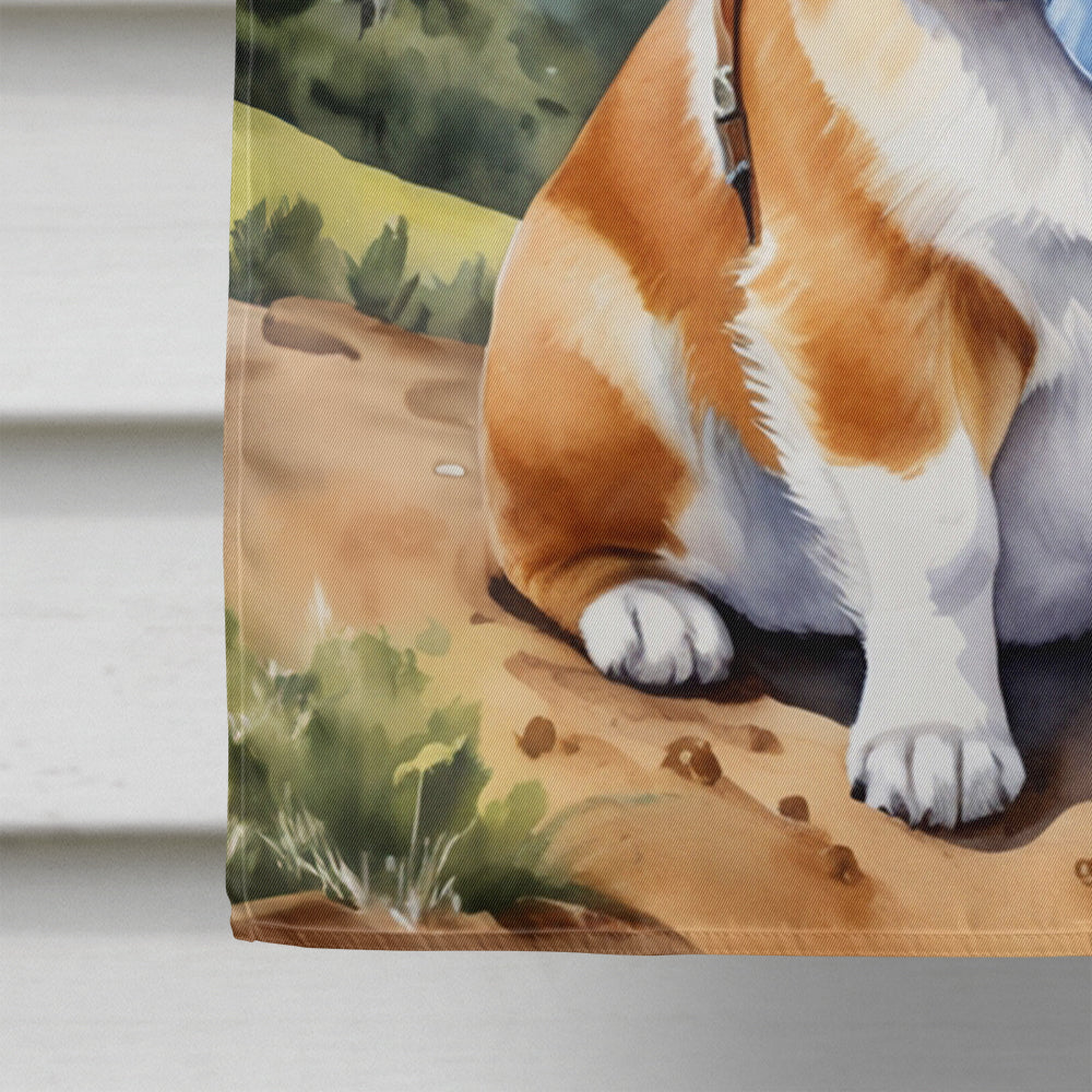 Corgi Cowboy Welcome House Flag