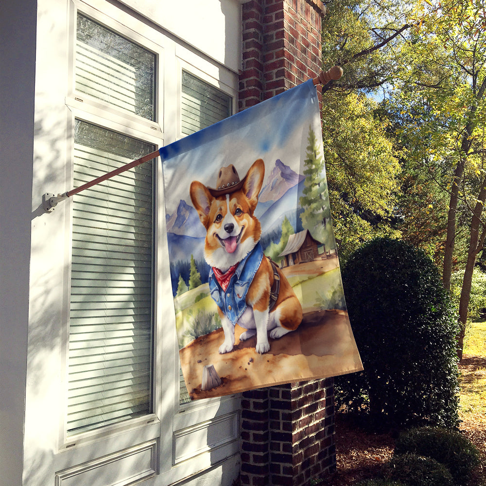 Buy this Corgi Cowboy Welcome House Flag