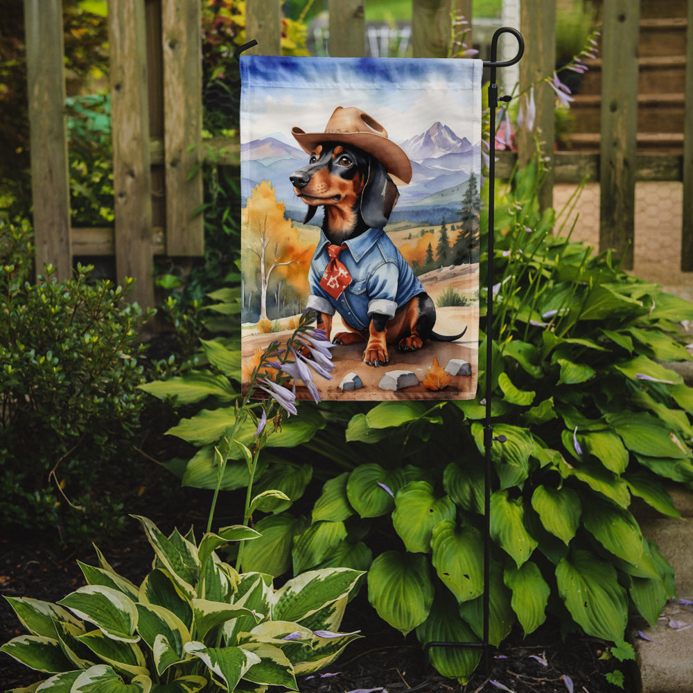 Buy this Dachshund Cowboy Welcome Garden Flag