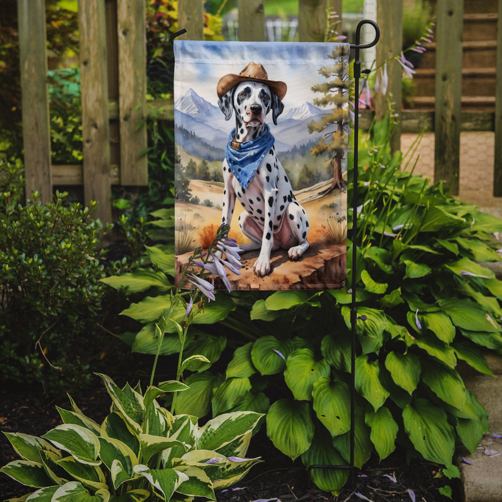 Dalmatian Cowboy Welcome Garden Flag