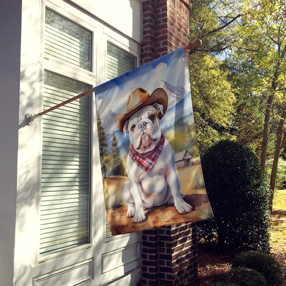 Buy this English Bulldog Cowboy Welcome House Flag