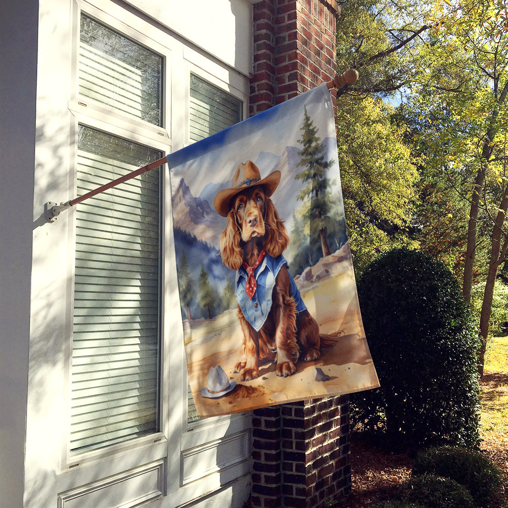 Buy this English Cocker Spaniel Cowboy Welcome House Flag