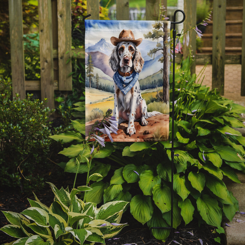 English Setter Cowboy Welcome Garden Flag