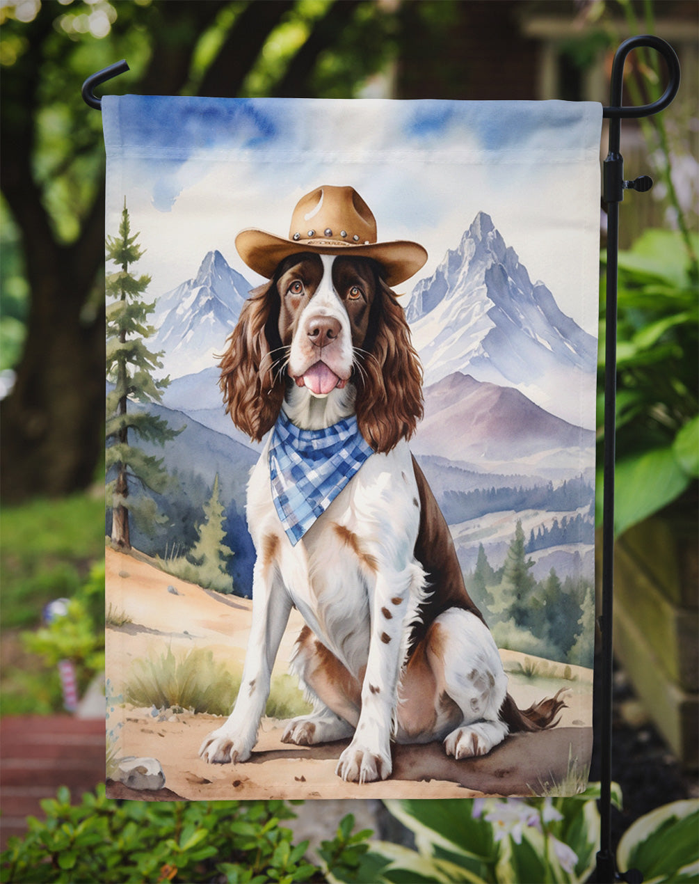 English Springer Spaniel Cowboy Welcome Garden Flag