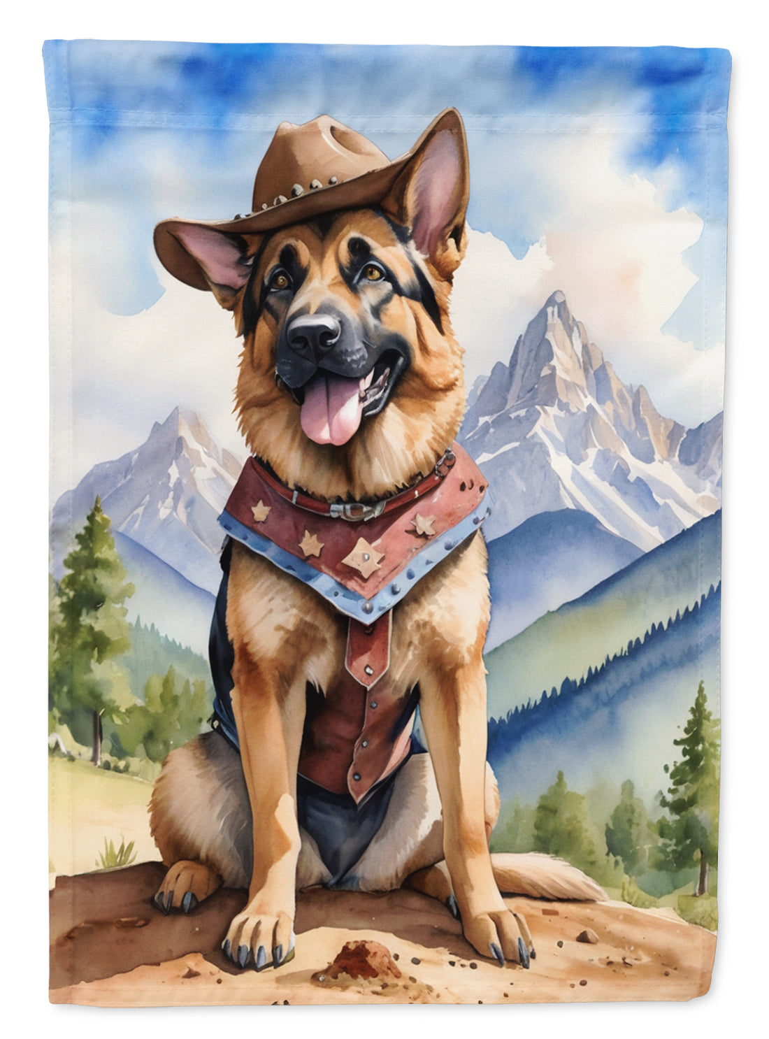 Buy this German Shepherd Cowboy Welcome Garden Flag