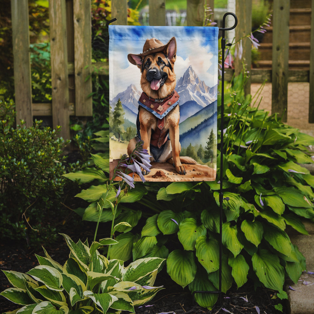 German Shepherd Cowboy Welcome Garden Flag