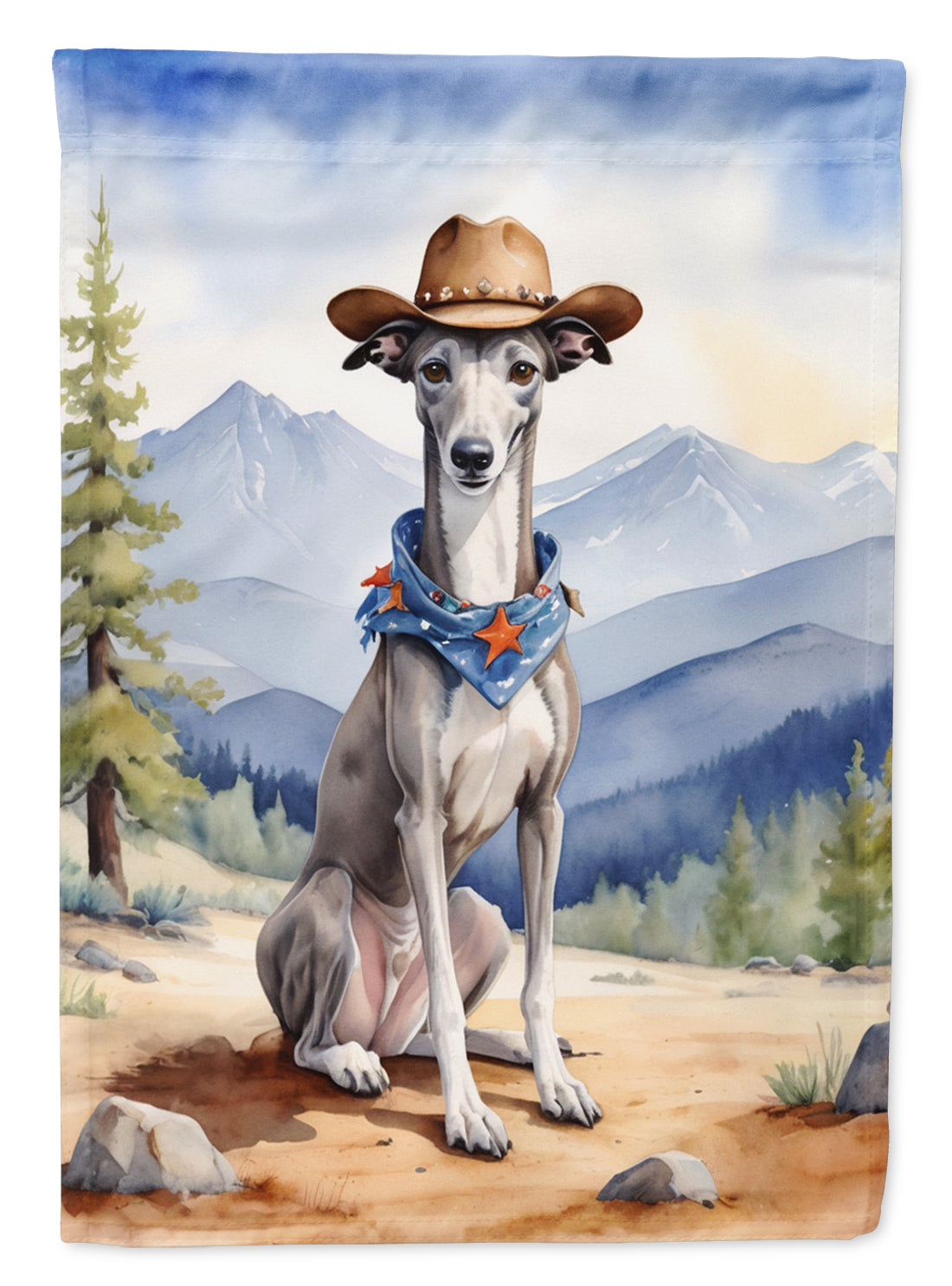 Buy this Greyhound Cowboy Welcome Garden Flag