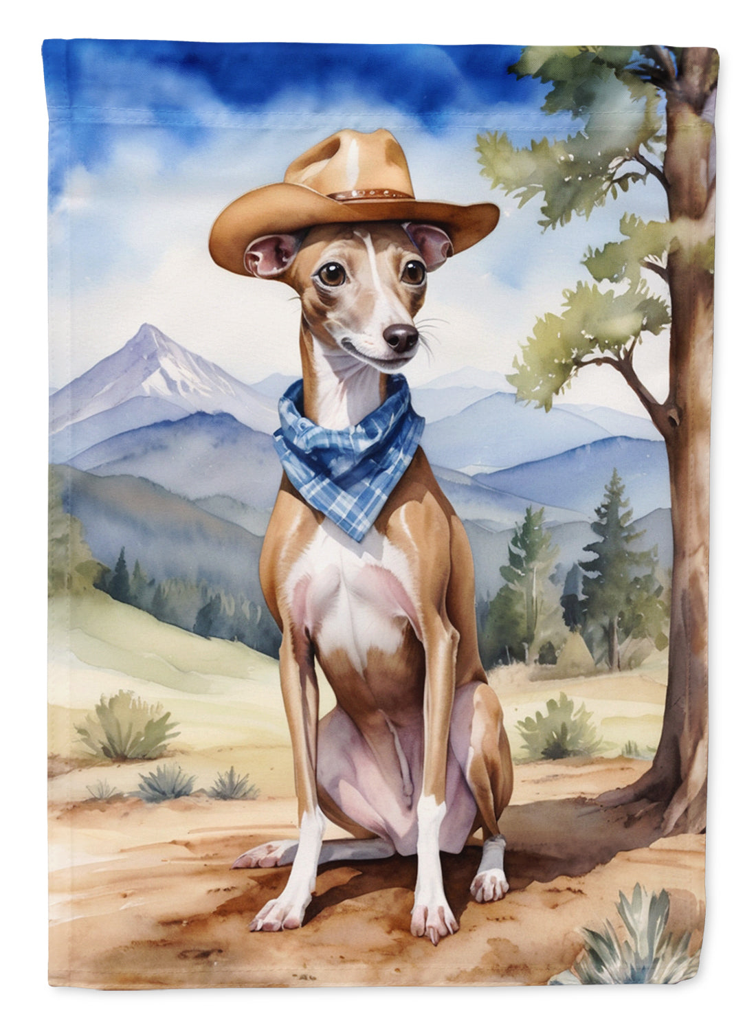 Buy this Italian Greyhound Cowboy Welcome House Flag