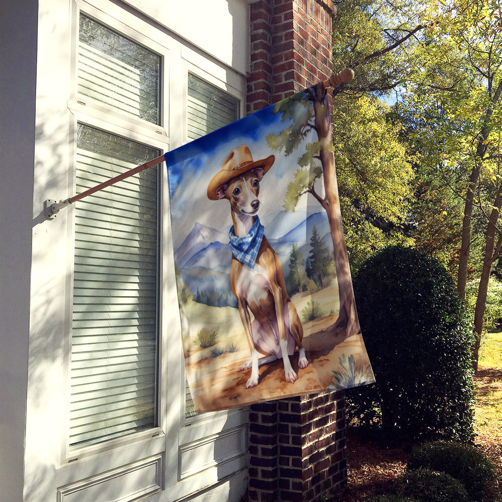 Buy this Italian Greyhound Cowboy Welcome House Flag