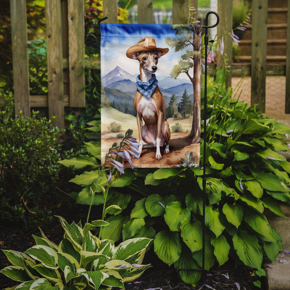 Buy this Italian Greyhound Cowboy Welcome Garden Flag