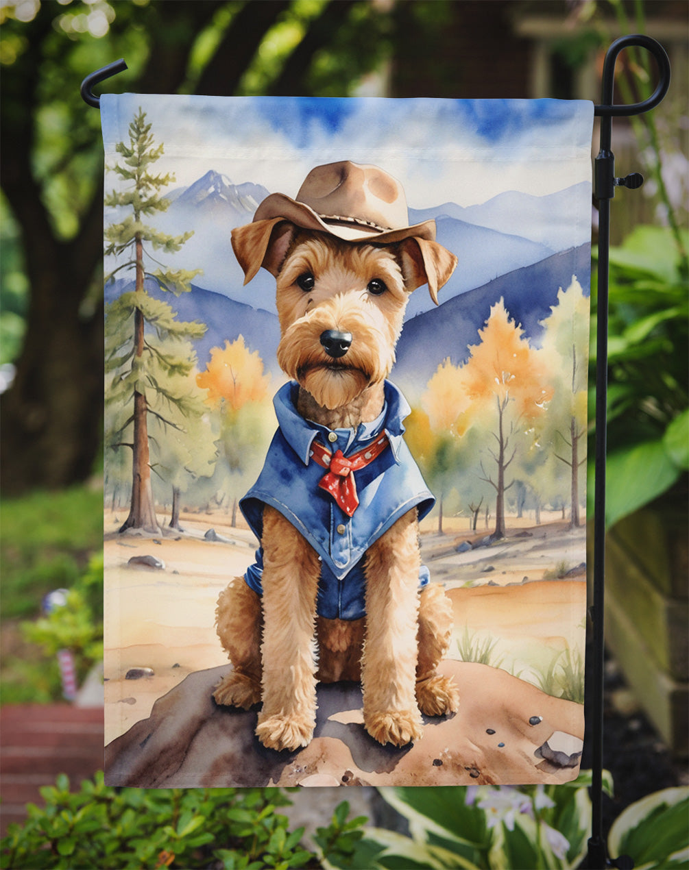 Lakeland Terrier Cowboy Welcome Garden Flag