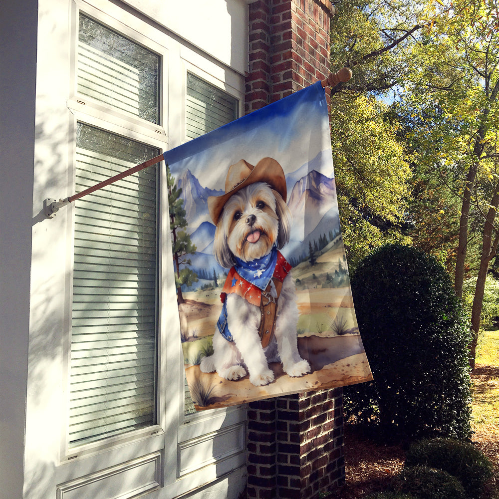 Buy this Lhasa Apso Cowboy Welcome House Flag