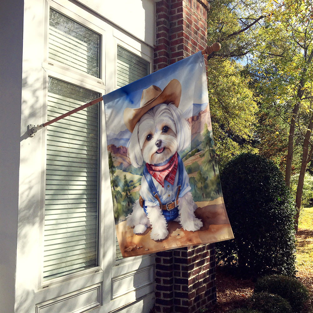 Buy this Maltese Cowboy Welcome House Flag