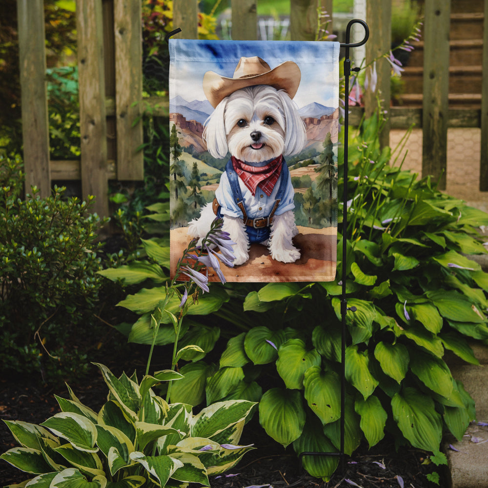 Buy this Maltese Cowboy Welcome Garden Flag