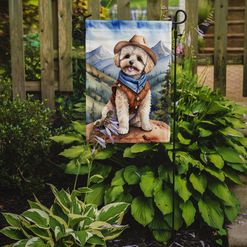 Maltipoo Cowboy Welcome Garden Flag