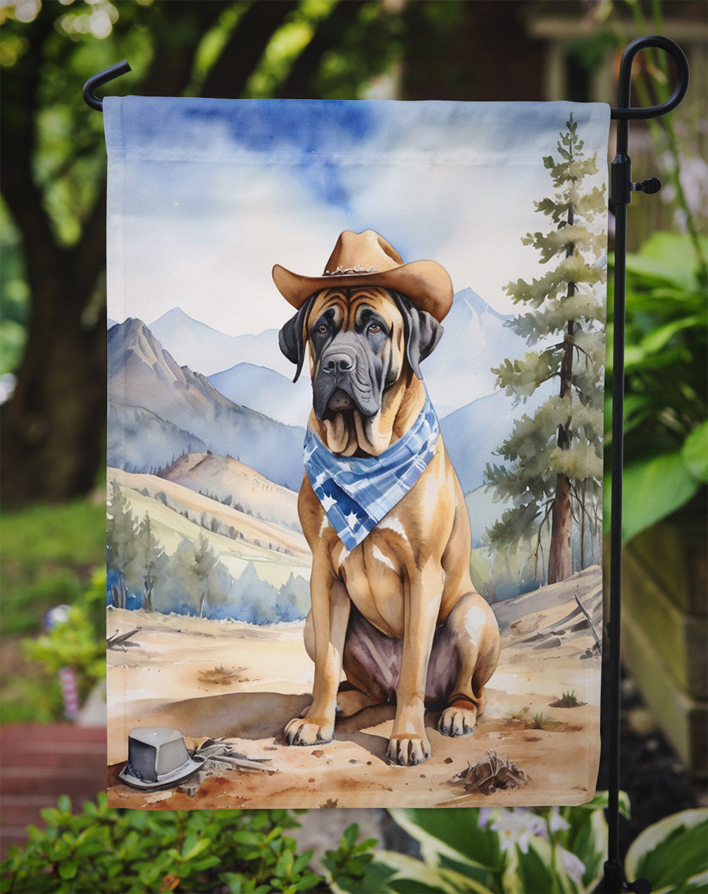 Mastiff Cowboy Welcome Garden Flag