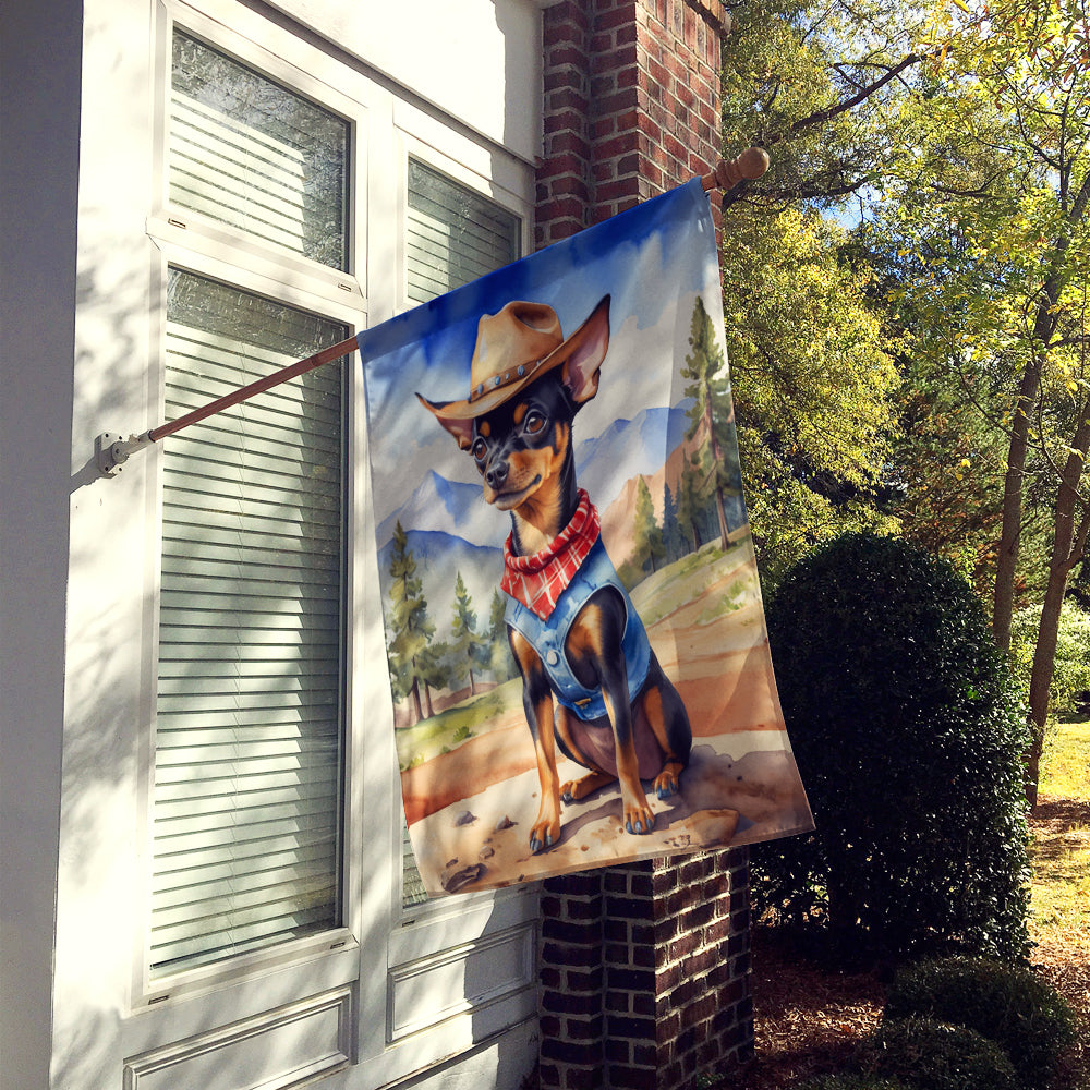 Buy this Miniature Pinscher Cowboy Welcome House Flag