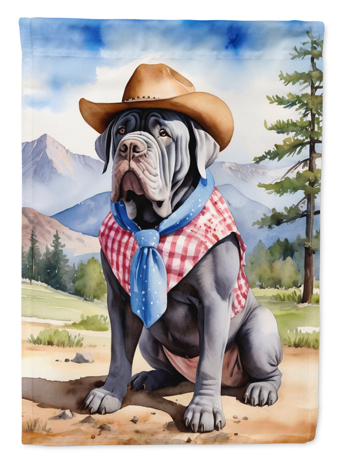 Buy this Neapolitan Mastiff Cowboy Welcome Garden Flag