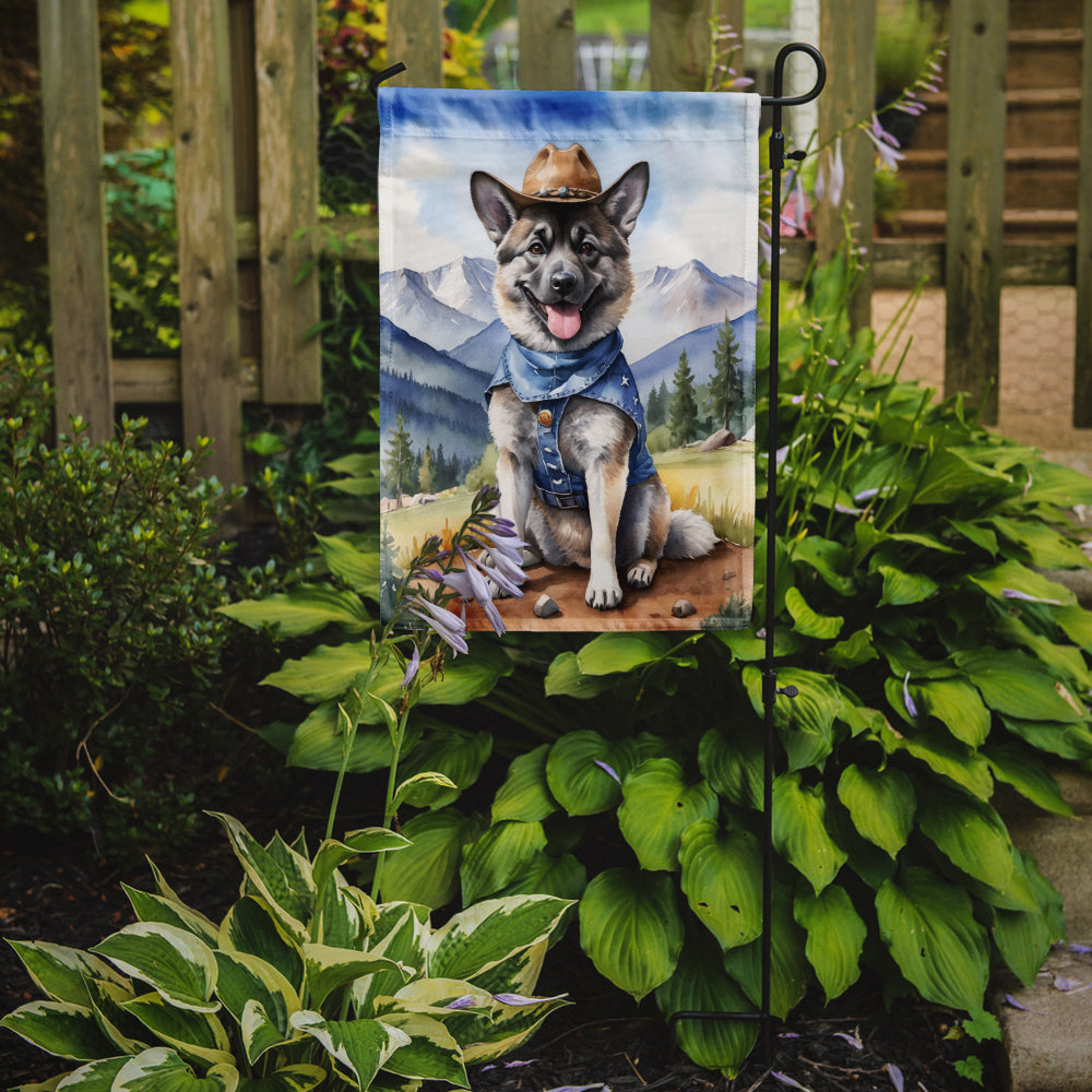 Buy this Norwegian Elkhound Cowboy Welcome Garden Flag