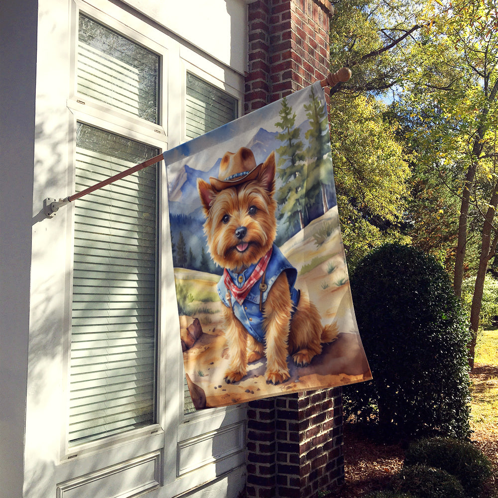 Norwich Terrier Cowboy Welcome House Flag