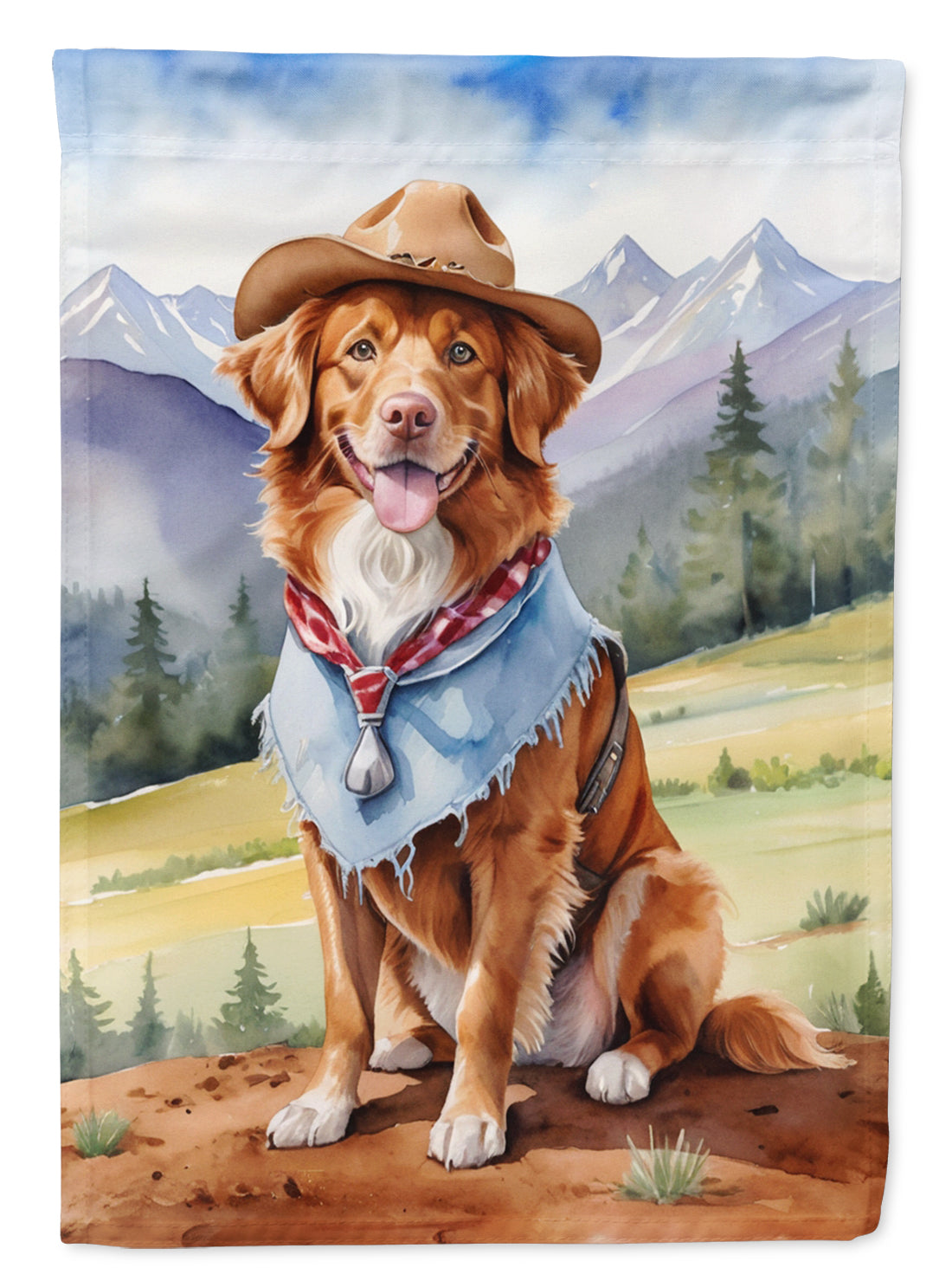 Buy this Nova Scotia Duck Tolling Retriever Cowboy Welcome Garden Flag