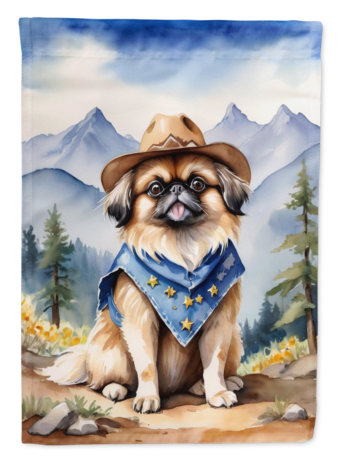 Buy this Pekingese Cowboy Welcome House Flag