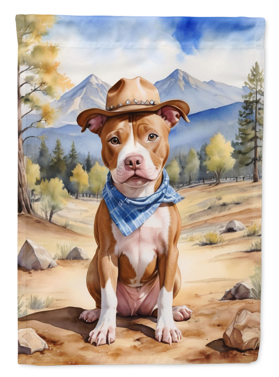 Buy this Pit Bull Terrier Cowboy Welcome House Flag