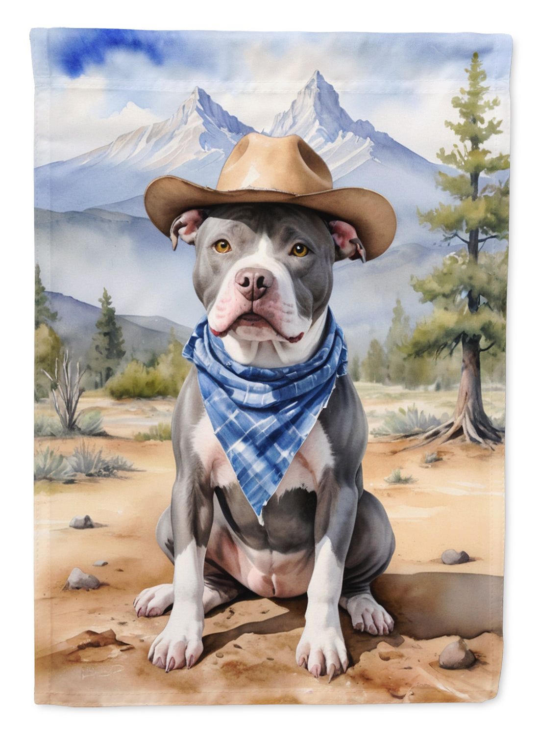 Buy this Pit Bull Terrier Cowboy Welcome House Flag