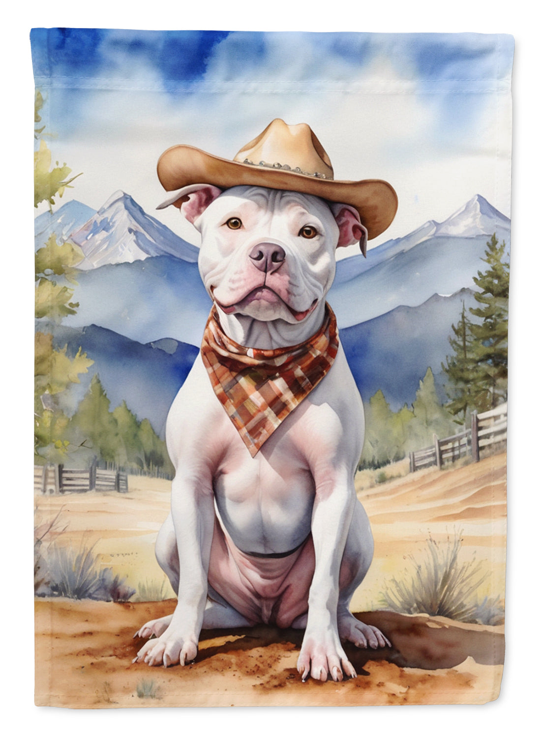 Buy this Pit Bull Terrier Cowboy Welcome Garden Flag