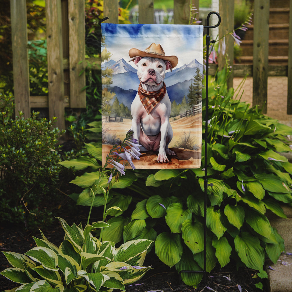 Buy this Pit Bull Terrier Cowboy Welcome Garden Flag