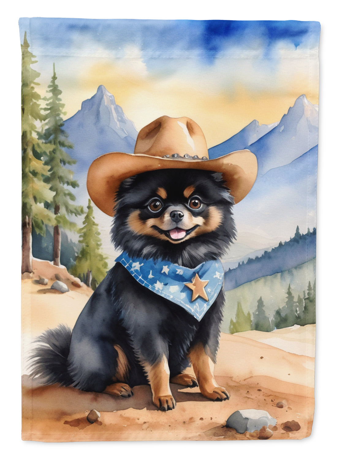 Buy this Pomeranian Cowboy Welcome Garden Flag