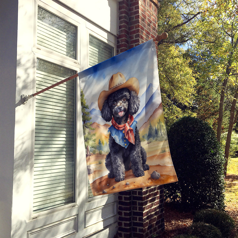 Buy this Black Poodle Cowboy Welcome House Flag