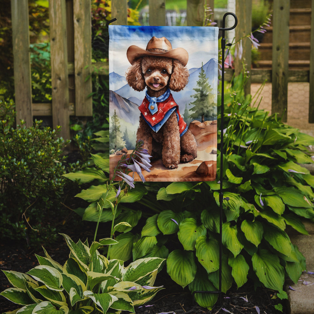 Poodle Cowboy Welcome Garden Flag